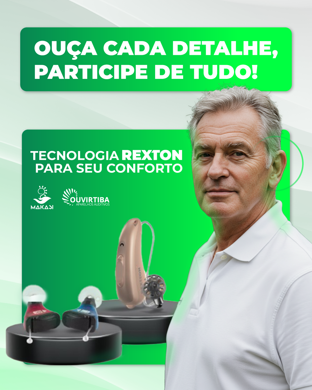 Ouça cada detalhe, participe de tudo (Aparelhos Auditivos Rexton)